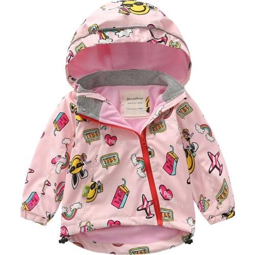 Kids Jackets New Spring Autumn Baby Warm Clothes Double-Ceck Inner Polar Fleece Windproof Waterproof Child Cartoon Coats