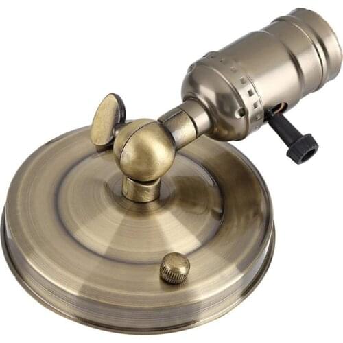 Hot Vintage Lamp Holder Chandelier Sconce Pedestal Edison Decoration Rotary Switch Simple Kitchen Bedroom Lamp, Bronze