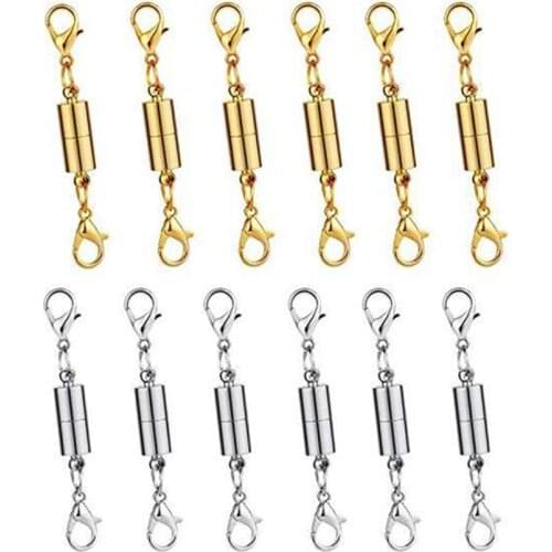 Locking Magnetic Clasps For Necklace Gold And Silver Plated Tube Lock Connectors For Bracelet Jewelry Diy Jewelry Accessories