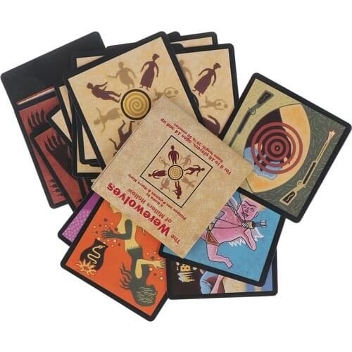 Family Funny Entertainment Werewolf And Cat Tarot Card Deck Board Game English Fun Deck Playing Cards Gift Box Board Game
