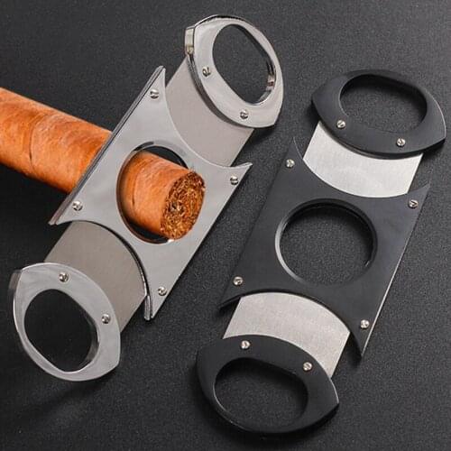 New Cigar Cutters Portable Large Ring Double-edged Stainless Steel Cigar Scissors Cigar Guillotine Mens Gift
