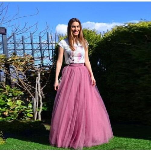 New Arrival Puffy Maxi Skirt Tulle Skirt Long Elastic Womens High Waisted Skirts womens Tutu Formal Prom Party Skirt Custom