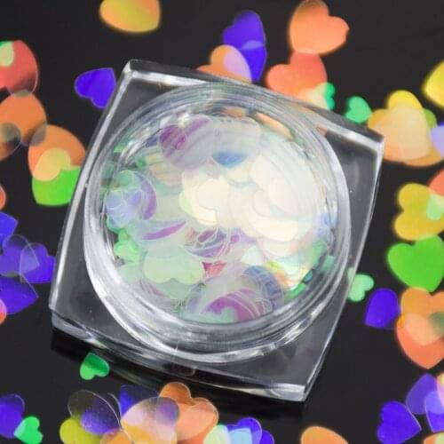 New Multi-shapes Holographic Glitter Flakes Symphony Rainbow Nail Sequins Heart Star DIY Manicure Nails Art Decorations