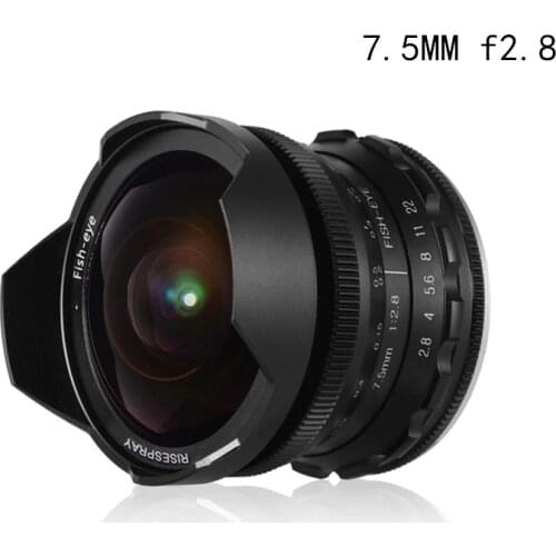 RISESPRAY Camera Lens 7.5mm f2.8 fisheye lens 180 APS-C Manual Fixed Lens For Fuji FX Mount Hot Sale Free Shipping J