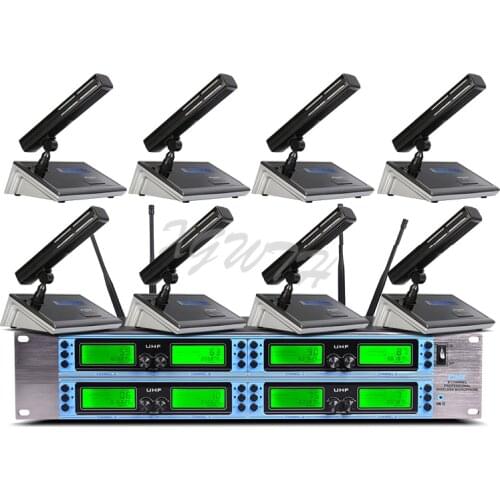 One For eight Wireless Conference Microphone Desktop Gooseneck Condenser Microphone To Prevent Howling