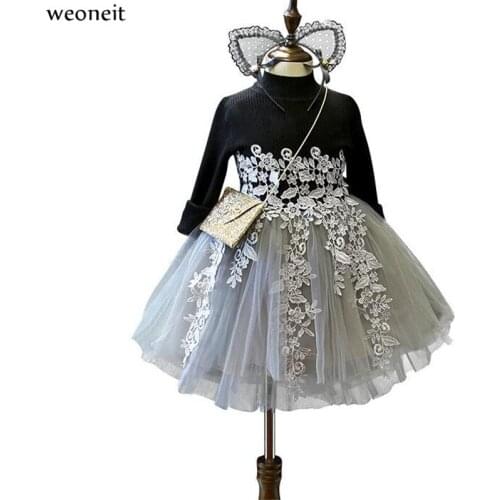 Weoneit Baby Girl Long Sleeves Dress for Girls Princess Baby Girl Clothing School Daily Wear Kids Casual Clothes New Dresses
