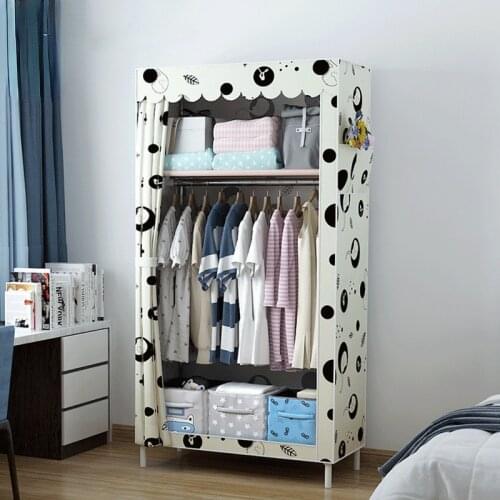 Simple Wardrobe for Adult and Children Dormitory Bedroom Cloth Wardrobe Simple Modern Economical Space-saving Assembly
