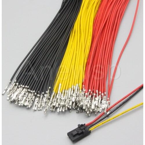 100PCS MX2.54 Dupont Connector with Belt Buckle Terminal Wire Electronic Wire Single/Double Head without housing 24AWG 2.54MM