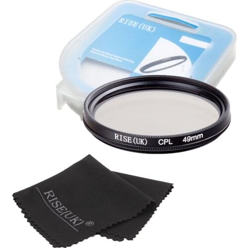 RISE(UK) 49mm Circular Polarizing CPL C-PL Filter Lens +case+gift For Canon NIKON Sony Olympus Camera