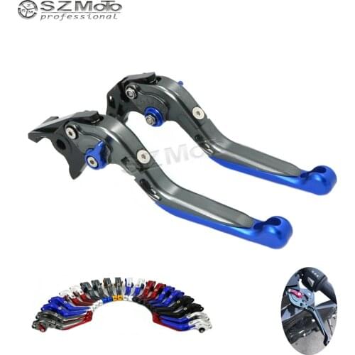 For SUZUKI GSX GSX400F IMPULSE , GSX750 Inazuma Motorcycle Folding Extendable Adjustable Brakes Clutch Levers With LOGO CNC