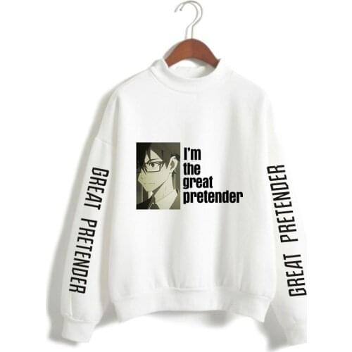 2021 Anime GREAT PRETENDER hoodie sweatshirt Fraud Division Makoto Edamura Print Women/Men poster cosplay Turtlenecks Clothes