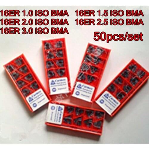 16ER 1.0 1.5 2.0 2.5 3.0 ISO BMA 50pcs/set Carmex Carbide insert Processing stainless steel and steel Free shipping