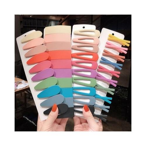 High Quality Matte Solid Color Rainbow Graffiti X Shape Hairpin Women Triangle Geometric Ponytail Hair Clip Hair Accessories