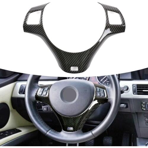 1pc Car Steering Wheel Cover Carbon Fiber Auto Interior Decoration Accessories For BMW 3 Series E90 E92 E93 05-12 E90
