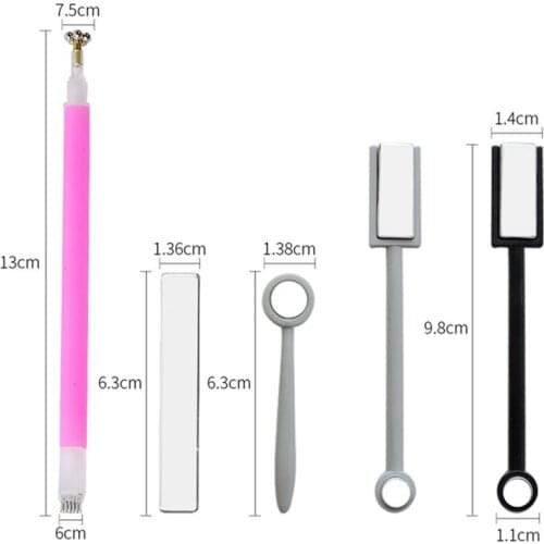 1Pc Dual End Nail Art Cat Eye Magnet Stick Magic Wand Flower Stripe Grid Nails Tips UV Gel Polish Manicure Magnetic Tool New