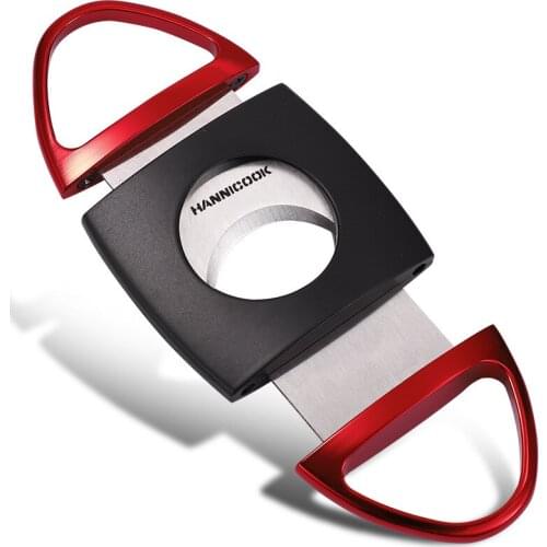 1Pcs Stainless Steel Pocket Cigar Cutter Cigar Accessories Double Blades Household Merchandises Silver Knife Gadgets DoubleEdge