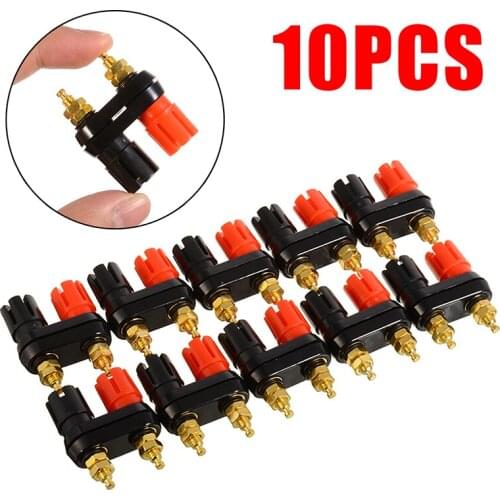 10Pair Speaker Amplifier Terminal Binding Post Banana Plug Jack Dual 2 Way Banana Speakers Terminals No Soldering