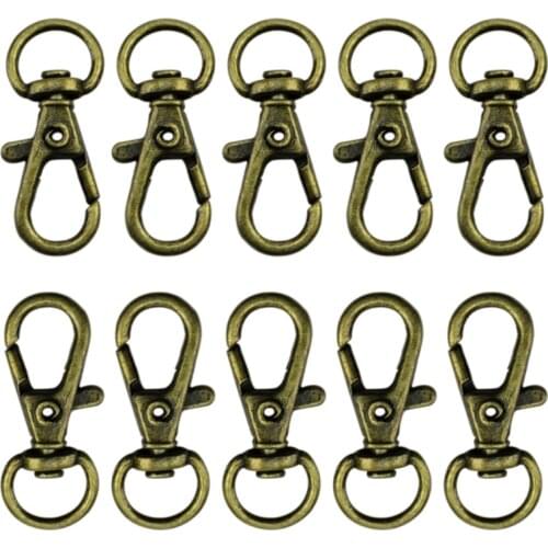 10pcs Metal Handbag Clasp Swivel Trigger Clips Snap Hooks Key Ring Bags DIY Craft Key Chains Bag Accessories