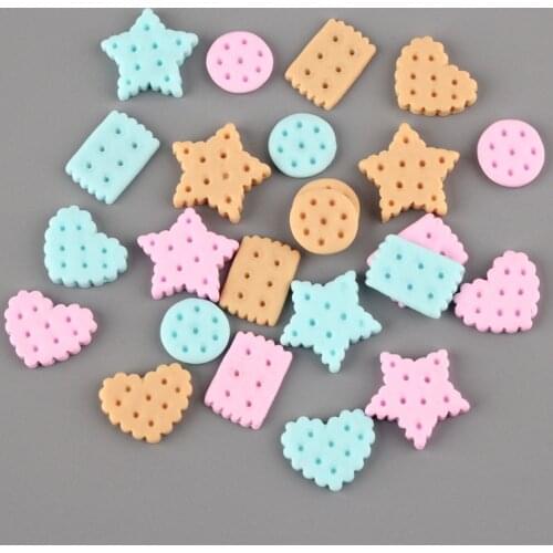 10pcs Resin Love Star Round Cookies Decor For Slime Charms Polymer Filler Addition Toys Supplies Accessories