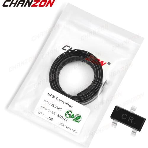 100Pcs 2SC945 SOT-23 SMD NPN Transistor Bipolar Junction BJT Triode Tube Fets 150mA 50V Mark CR Single Integrated Circuits