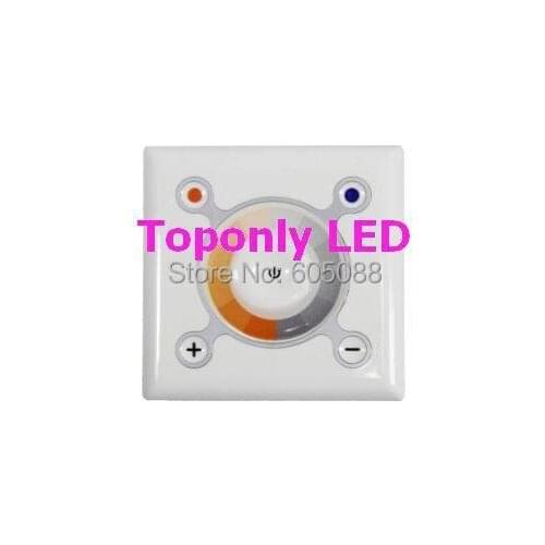 12/24v square touch pwm led dimmer controller,used for warm&warm white led strips/luminaires,to adjust CCT&brightness