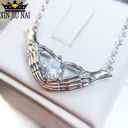 2019 New Arrival 925 anillos Silver Chic Hand clavicle Pendant Necklace Girls Wedding Accessories Women punk Lucky Jewelry