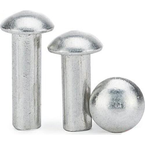 31pcs M4 aluminum half round head rivets pan solid rivet percussion rivetings knock riveting GB867 4mm-40mm length