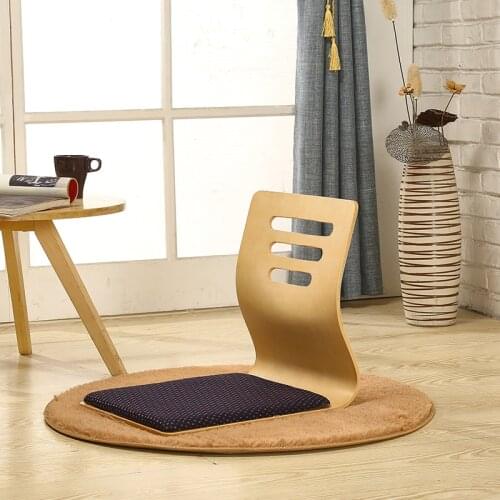 4pcs/lot)Modern Japanese Zaisu Chair Wooden Oriental Furniture Living Room Tatami Floor Legless Wood Chair For Restaurant Cafe