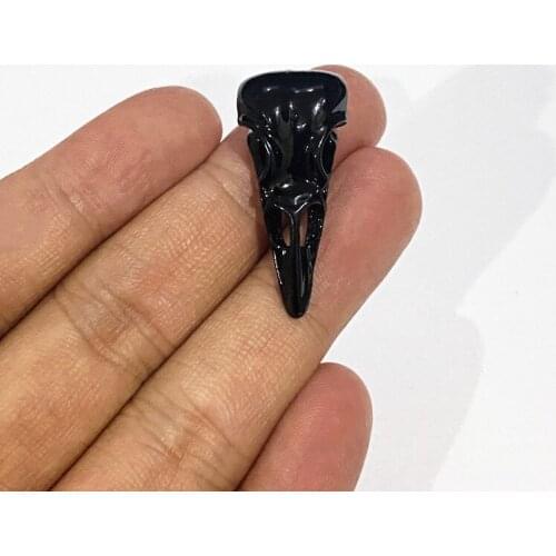 6pcs/lot Halloween Skull Crow Necklace Black Pendants, For Findings Charms Jewelry Making Diy Accessories Handmade Craft