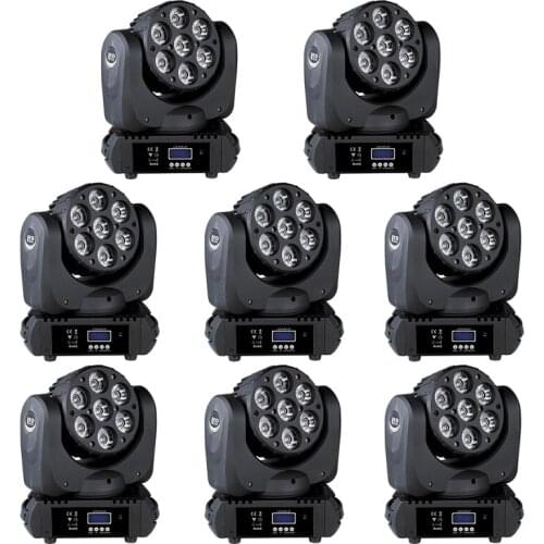 8 Pieces)LED beam Moving Head light/7x12W RGBW 4in1 DMX512 LED Beam stage effect Lighting/dj disco party show project