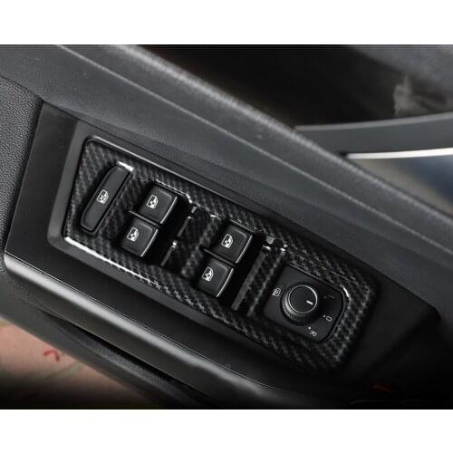 Car styling Interior Door Armrest Panel Window Switch Lift Buttons Cover Trim Sticker for Volkswagen VW T-ROC T ROC 2017 2018
