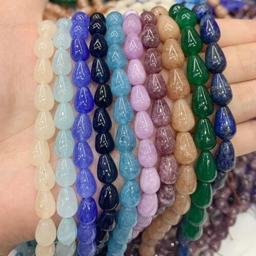 Apx 36pcs/lot 8x10mm Oval Shape Quartz Natural Stone Beads Lapis Lazuli Loose Beads for Jewelry Making DIY Bracelet Wholesale