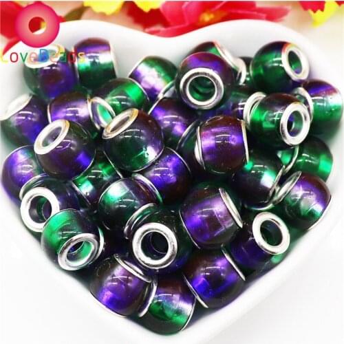 10Pcs New European Charms Large Hole Glass Spacer Beads Charms fit Pandora Bracelet Bangle Women Craft for DIY Jewelry Making