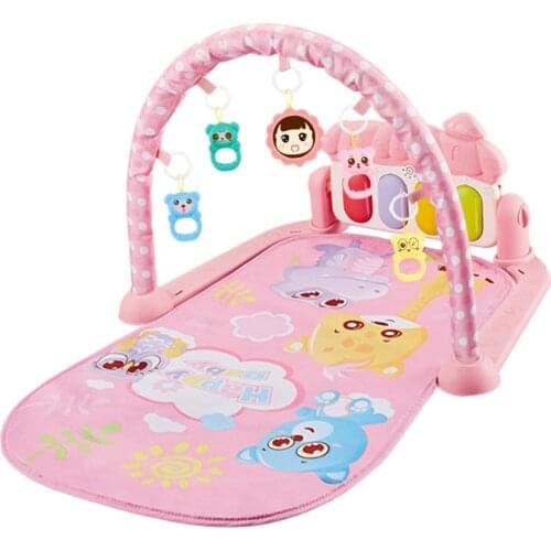 Baby Gym Play Mats With Music & Lights Kick Play Piano Gym Mat Infant Fitness Carpet Gym Crawling Activity Toys For 0-12 Months