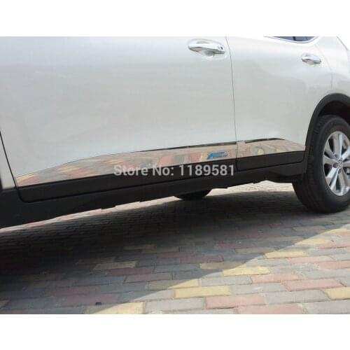 For Nissan X-Trail Rogue 2014 2015 2016 ABS Chrome Car Decoration Side Door Line Garnish Body Molding Moulding Trim