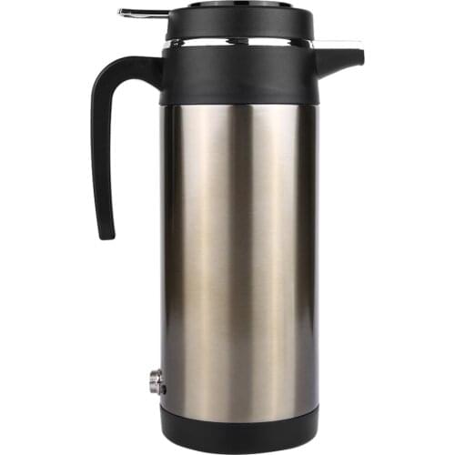 12V/24V Electric Kettle1200ml In-Car Kettle Traveling Trip Coffee Tea Heated Mug Motor Hot Water For Car Or Truck Use waterkoker