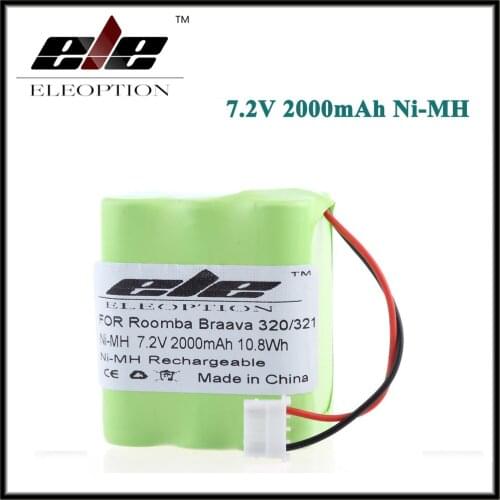 Eleoption 7.2V 2000mAh Ni-MH Battery For iRobot Braava 320 321/Mint 4200 4205 Floor Cleaner Robot 4408927