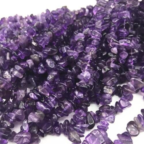 Purple Amethysts Crystal Loose Beads for Jewelry Making Natural Stone Irregular Gravel 5-7mm Freeform Chips DIY Finding 32" A261