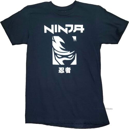 Japanese Style Tshirt Men Ninja Tyler Blevins Logo T Shirt Black Graphic T-Shirt High Quality Cotton Tees Slim Fit