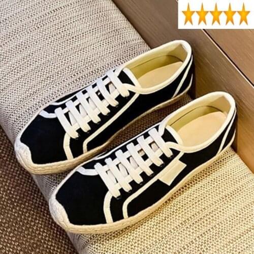 Canvas Platform Women Slip-On Lace Up Casual Fisherman White Shoes Classic Outdoor Low-Top Sneakers Female Espadrilles