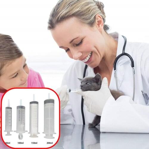 20/60/100/150/200/300ML Pets Cat Feeders Large Plastic Syringe Hydroponics Analyze Measuring Syringe Tools Dog Nutrients Feeder