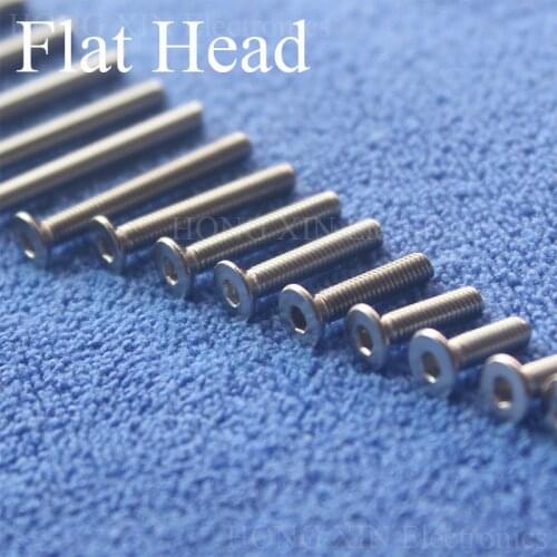 1Pcs M3 Flat Head Stainless Steel 304 Machine Countersunk Screw Bolt Fastener Allen Key Head hex socket countersunk head 16Types
