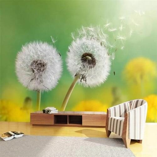 Wellyu Custom large-scale mural 3D fashion home decoration romantic beautiful dandelion background wall wallpaper