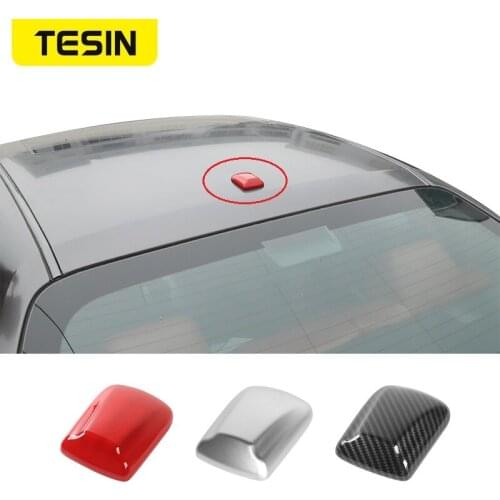 TESIN Antenna Covers For Dodge Challenger Carbon Fiber Car Antenna Base Decorative Cover Stickers For Dodge Challenger 2009