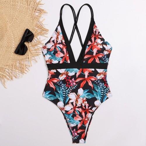 Swimming Suit for Women 2020 New One-piece Printed Swimsuit Sexy Backless Bikini One-piece Swimsuit