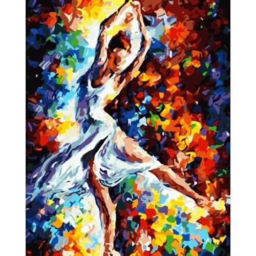 Painting By Numbers DIY Dropshipping 40x50 50x65cm Abstract female dancer Figure Canvas Wedding Decoration Art picture Gift