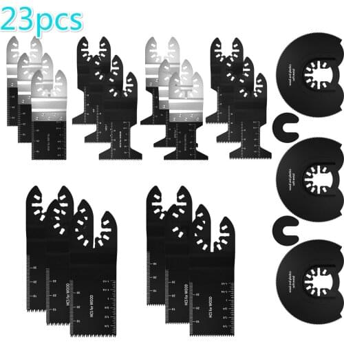 23pcs Oscillating Saw Blades Multi Tool Quick Release Circular Saw Blades Set for Metal Wood Cut Kit Oscillating Saw Accessories