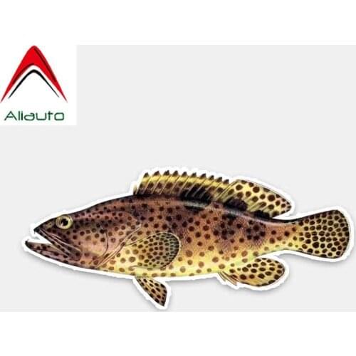 Aliauto Personality Fish Car Stickers Black Grouper Automobiles Motorcycles Decor Boat Kayak PVC Decal Waterproof,16cm*7cm