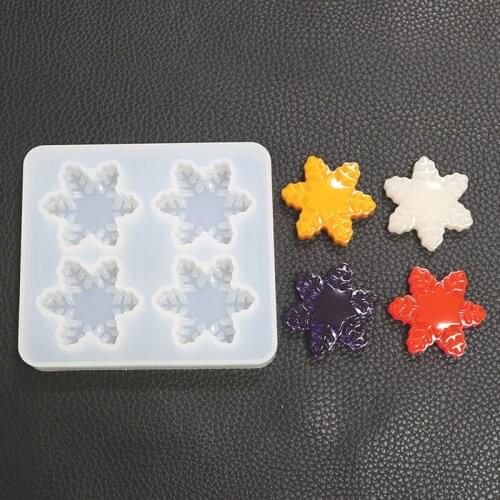 NOT AS LONGdiy crystal epoxy mold 4 with small snowflake mold mirror resin pendant silicone creative handmade small jewelry gift