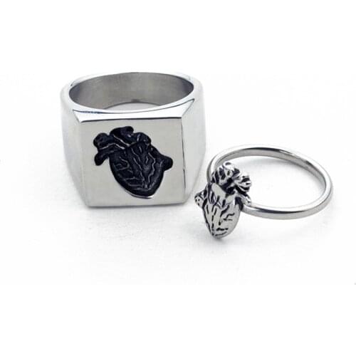 New Arrival Silver Color Heart Rings for Women Organ Heart Women Men Rings Fashion Geometry Jewellery Anel Feminino